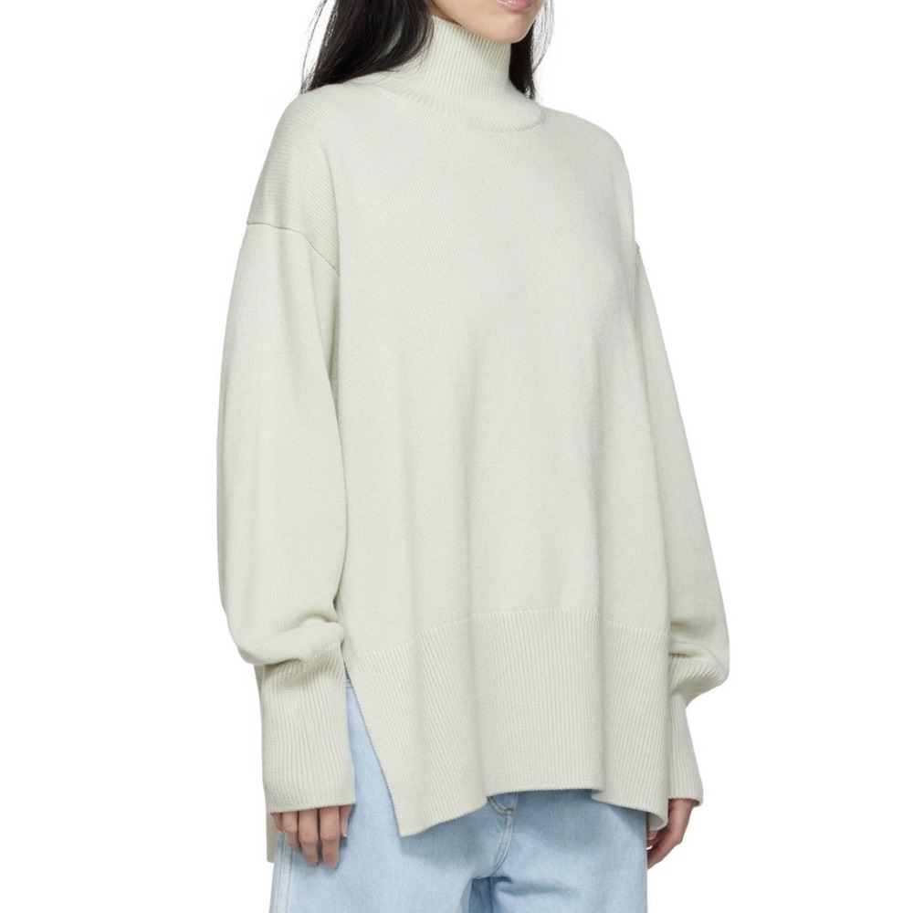 Studio Nicholson Green Viere Turtleneck Sweater Merino‎ Cotton Knit Neutral 2